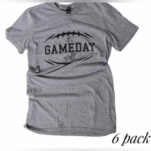 Lot of 6 “GAME DAY” T-Shirts sizes S, M, L, XL Short Sleeve Football Resell NEW! - Picture 1 of 3